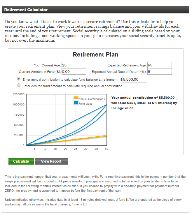 Retirement Saving Calculator