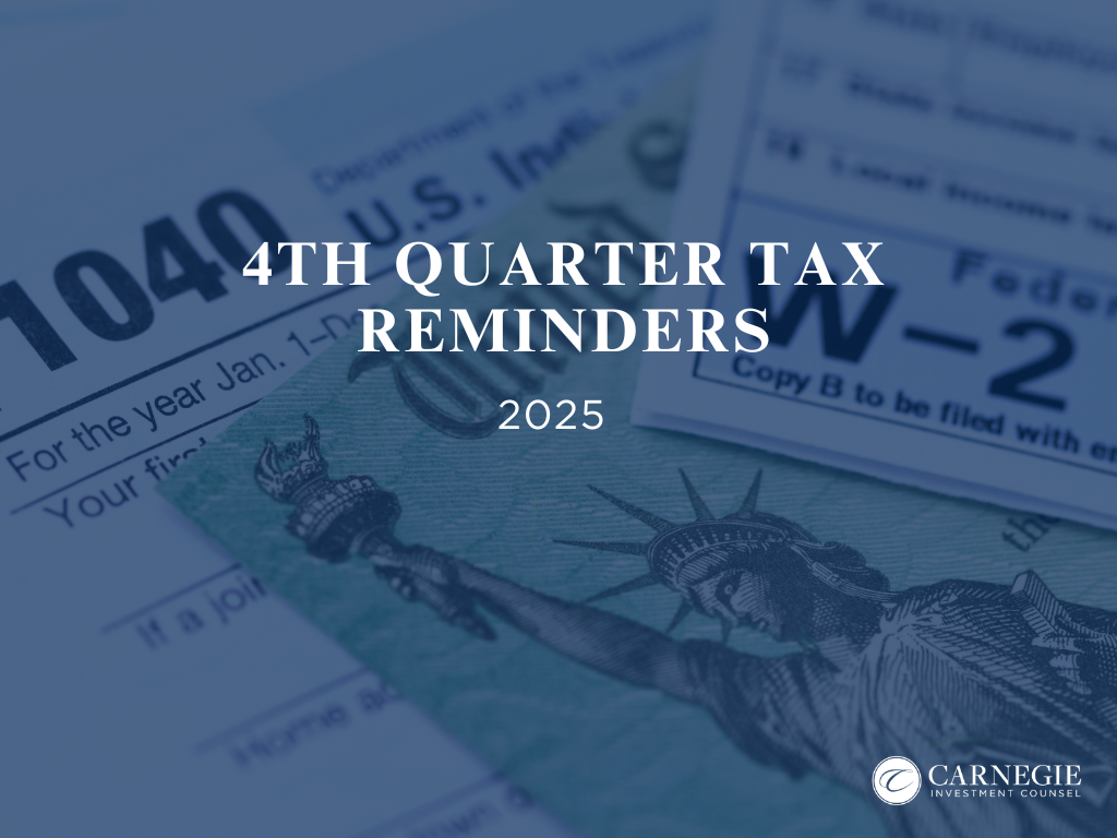 4TH QUARTER TAX REMINDERS